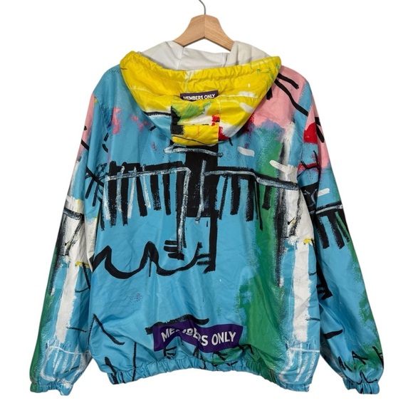 Members Only Jean Michel Basquist A Panel Of Experts Full Zip Windbreaker Jacket - Picture 2 of 11
